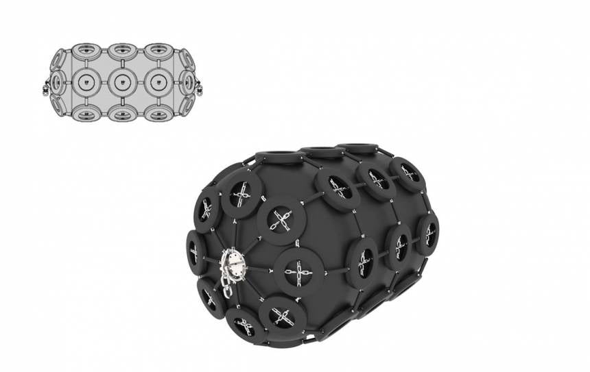 Pneumatic rubber fenders with tire net