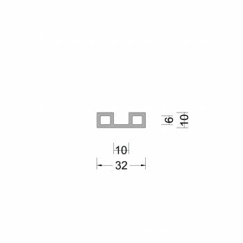 Rubber B-fender profiel 32x10mm