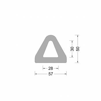 Rubber Delta fender profiel 57x50mm