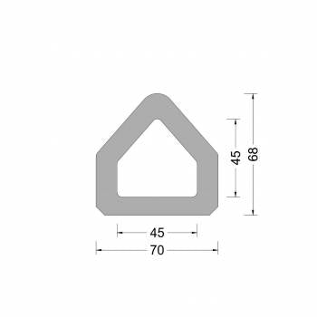 Rubber Delta fender profiel 70x68mm