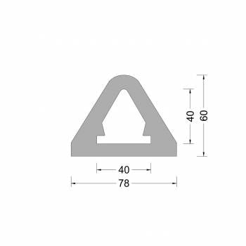 Rubber Delta fender profiel 78x60mm