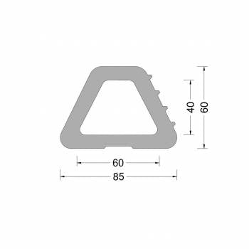 Rubber Delta fender profiel 85mmx60mm