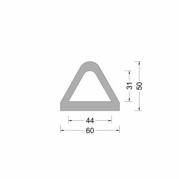 Rubber Delta fender profiel 60x50mm