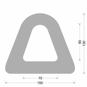 Rubber Delta fender profiel 150x130mm