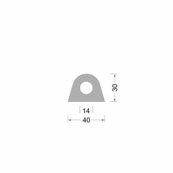 Rubber Delta fender profiel 40x30mm