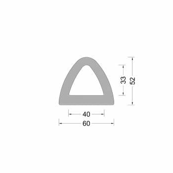 Rubber Delta fender profiel 60x52mm