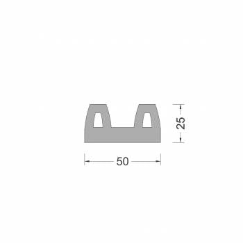 Rubber B-fender profiel 50x25mm