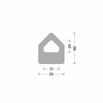 Rubber Delta fender profiel 50x60mm