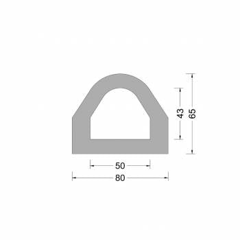 Rubber Delta fender profiel 80x65mm