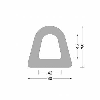 Rubber Delta fender profiel 80x75mm