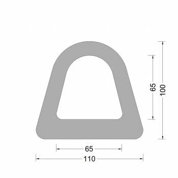 Rubber Delta fender profiel 110x100mm