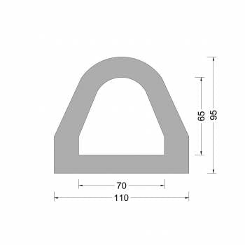 Rubber Delta fender profiel 110x95mm